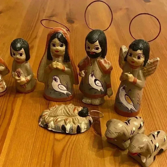 Vintage Hand Crafted Miniature Nativity Set Rustic Folk Art - Picture 4 of 6